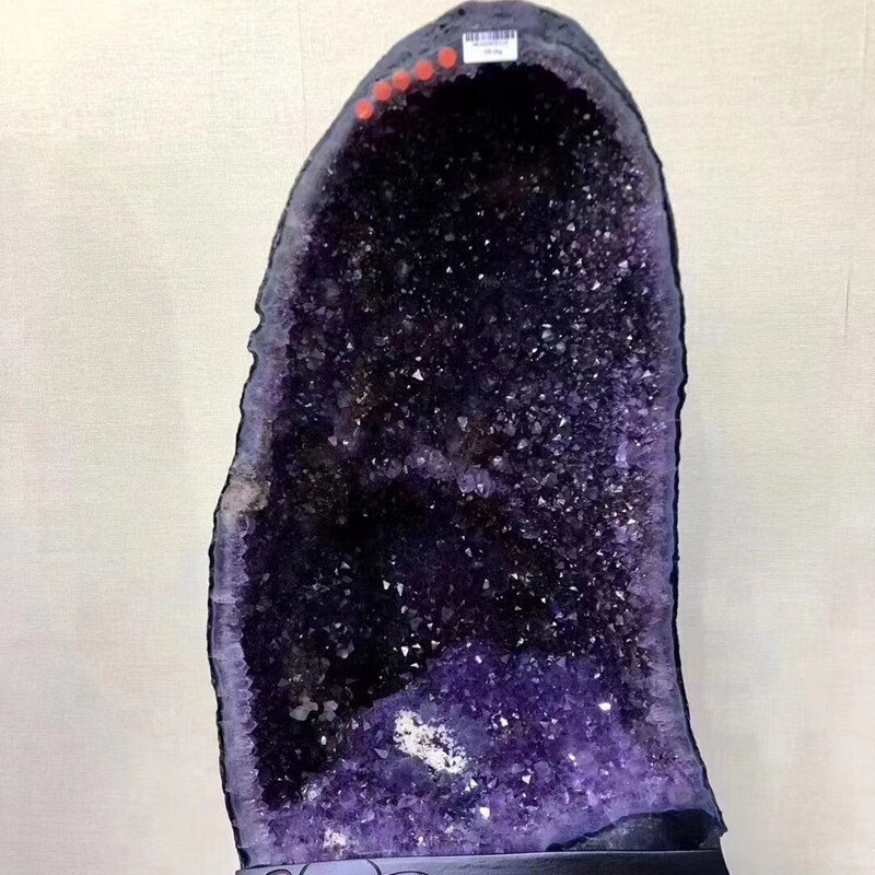 诺源珠宝  天然巴西原矿石抛光钛金紫晶洞聚宝盆聚财吉祥物摆件 颗粒