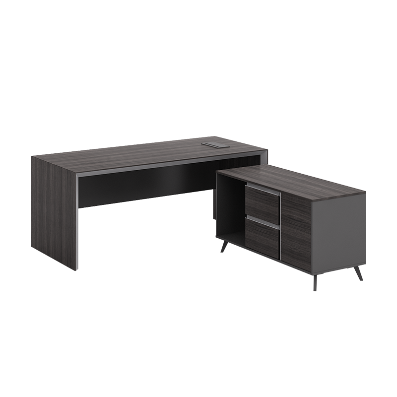 kuoson 大班台老板桌现代简约总裁经理桌组主管办公桌椅组合调度 1.8米右柜(不含椅)