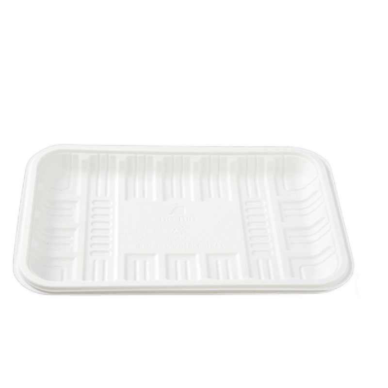 欽呈（QINCHENG）一次性餐盒盒水果托盤燒烤餐盤可降解環(huán)保玉米淀粉塑料商用打包盒 TP-210(100個(gè))