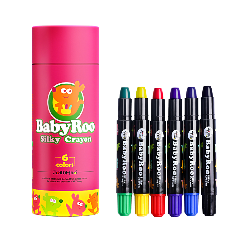 美乐童年儿童可水洗蜡笔转转笔幼儿炫彩绘6色礼物