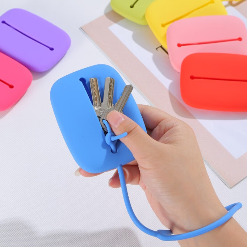 途尊(kingtrip)钥匙包硅胶包包迷你创意挂件抽绳硅胶零钱袋可印logo