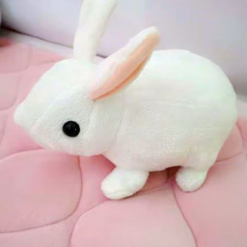 瞌睡兔毛绒可爱萌仔摆件小兔兔玩具男孩潮玩/动漫女童礼物 小号(白色)