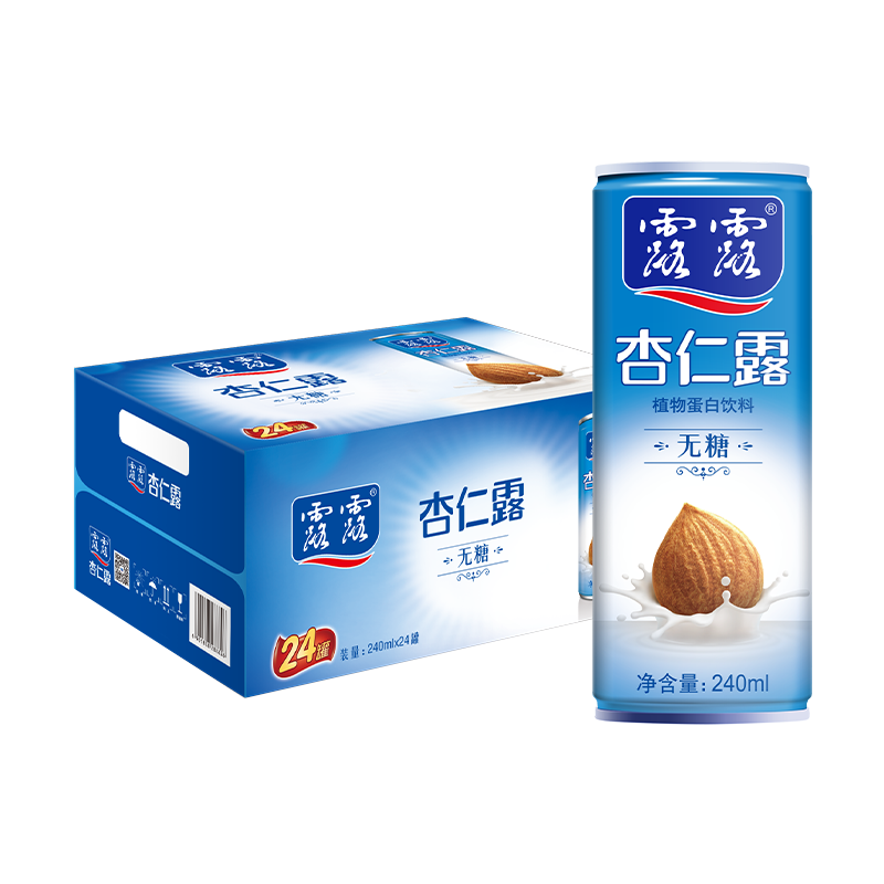 露露【送禮袋】杏仁露無糖款240ml*24罐整箱送禮植物蛋白飲料 聚餐送