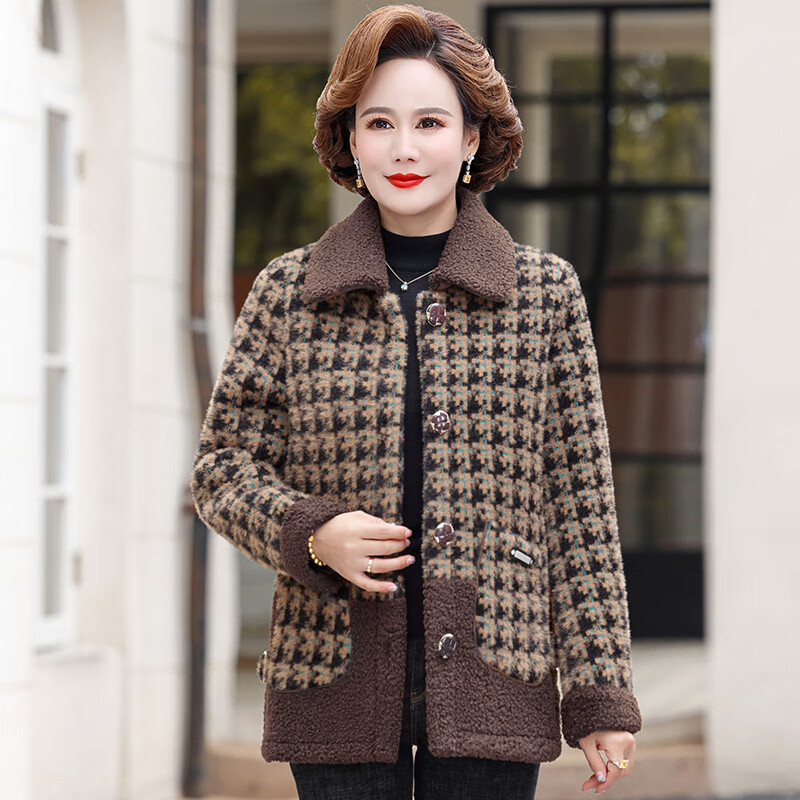 卡富亚40直50岁女人穿的秋冬款衣服中年妇女冬装加绒加厚妈妈外套时尚
