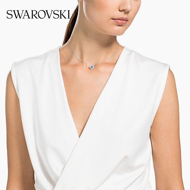 施华洛世奇(SWAROVSKI)女神节礼物Una跳动的心项链女吊坠轻奢小众送女友女士老婆女 蓝色跳动的心5279425