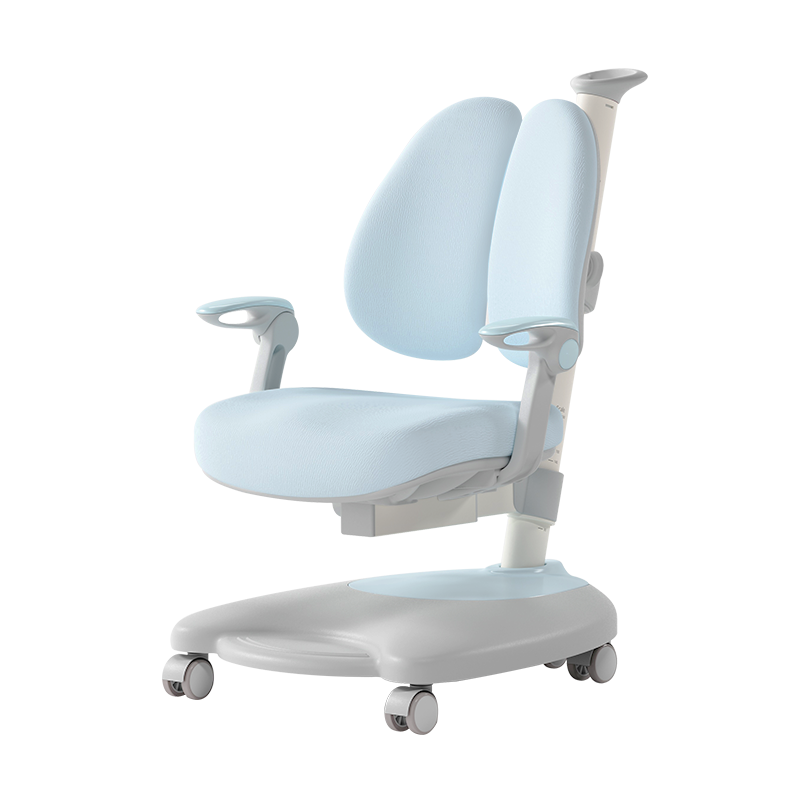 黑白调学习时光儿童学习椅 学生椅 座椅学生椅子 家用可调节升降靠背写字椅 新月椅蓝色