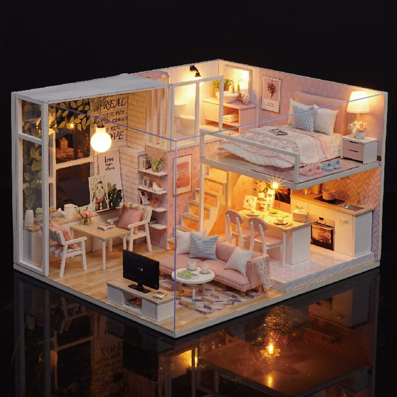 我の屋DIY小屋恬静生活手工制作阁楼公主房子娃娃屋生日礼物女创意玩具