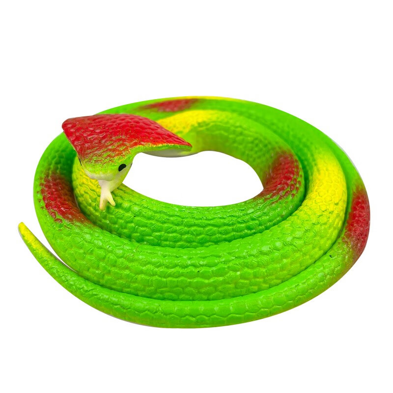 儿童仿真眼镜蛇小玩具恶搞整蛊道具男孩软胶假蛇动物模型 绿色眼镜蛇