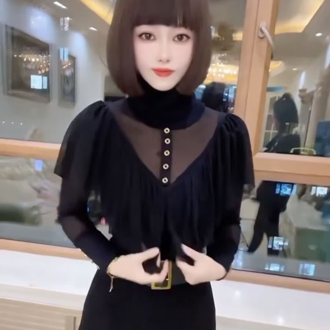 网禾30岁女人蕾丝打底洋气上衣薄款网纱春夏季新款拼接衫女士休闲小衫