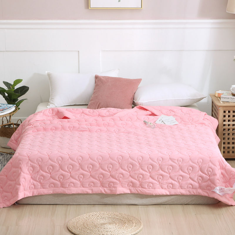 5米丝棉被夏被夏季夏凉被双人被子 凤尾花-粉色 200 230cm双人被/2.