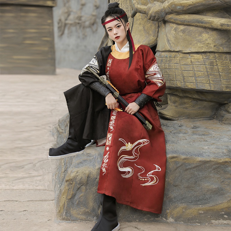 汉虞葵【沧澜赋】汉服女侠客明制圆领袍原创中国风绣花秋季古装 沧澜