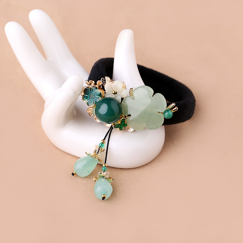 发圈女复古民族风 丸子头发饰森系盘发半扎发马尾中国发绳儿童头绳