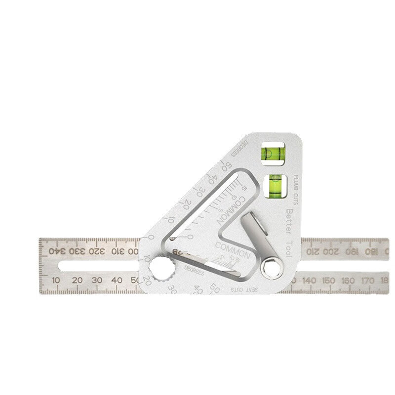 哩嗹啰嗹水平尺角度尺三角水平尺水平仪量角器不锈钢木工尺