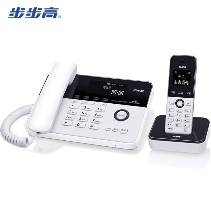 步步高（BBK）无绳电话机 无线座机 子母机 办公家用 旗舰多功能 中文菜单 W202雅典白