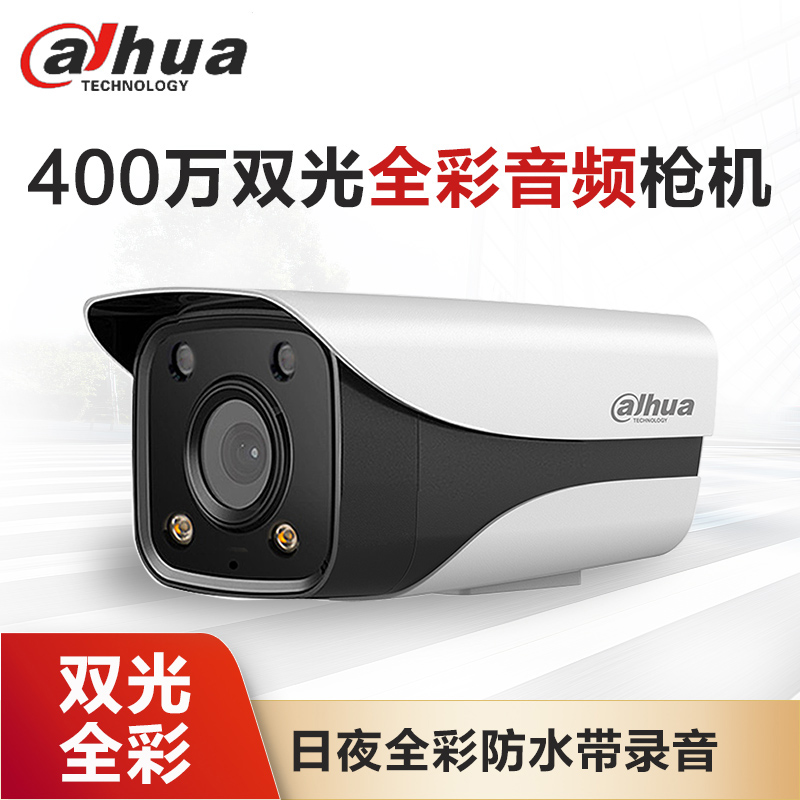 大华（Dahua）监控摄像头400万双光全彩夜视网络高清监控器家用室外防水DH-IPC-HFW2433DM-A-IL非POE 镜头6mm