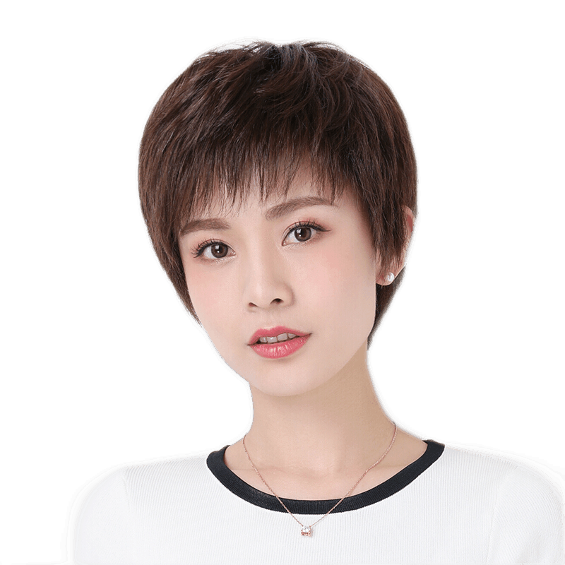 姬玛假发女短发真人发丝全头套GJZJ1041,价格走势、品牌介绍、用户评测