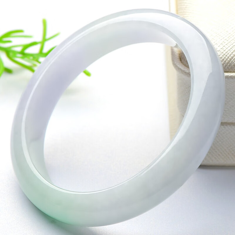 可玉可求 冰底翡翠玉手镯女士 阳绿玉镯子 寓意福满平安 【圈口约55毫米】C5861q