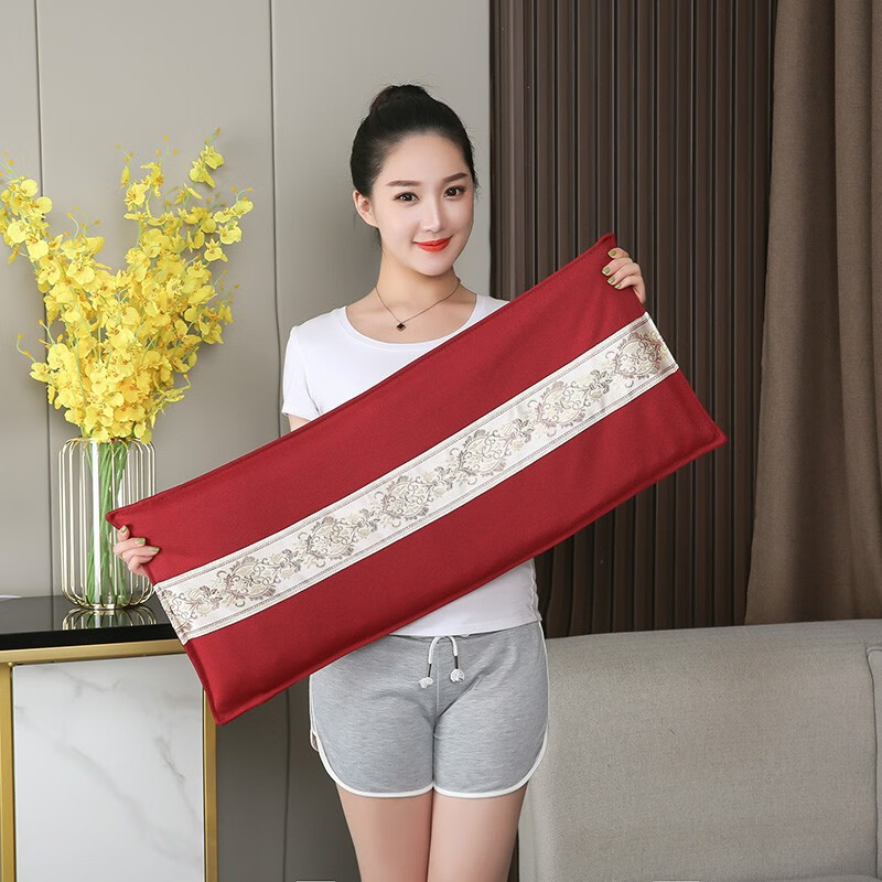 俞兆林电加热盐袋 加大盐包 粗盐海盐热敷包热敷袋 家用理疗袋 护腰膝 棉麻红加长加宽80*33【纯海盐包】