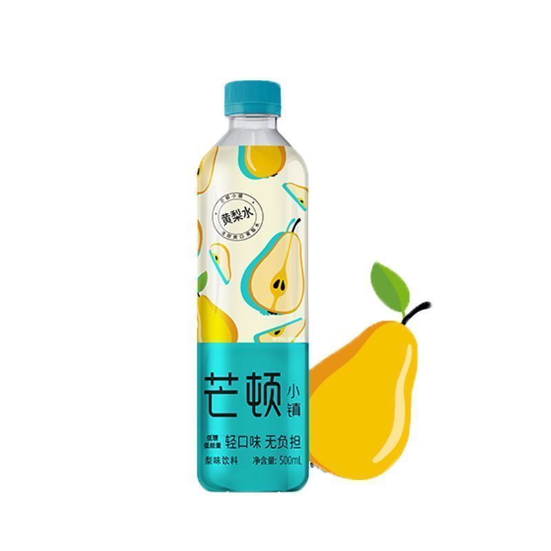 芒顿小镇500ml**12瓶/24瓶整箱柠檬青苹果蜜桃果味饮料批发 黄梨水