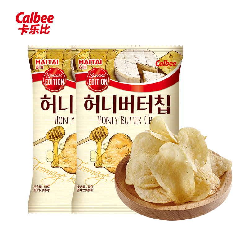 卡乐比（Calbee）韩国进口海太黄油奶酪味薯片60g*2 休闲膨化食品 薯条薯片