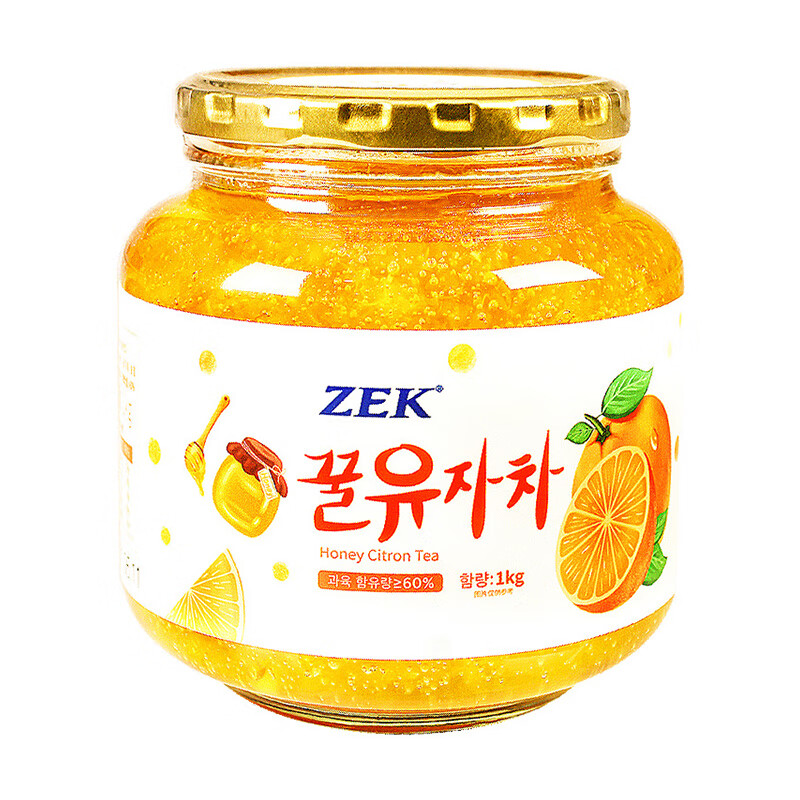 ZEK韩国原装进口 蜂蜜柚子茶1000g 维C水果茶蜜炼果酱