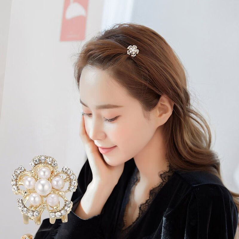 奇美拉(chimera)刘海碎发发抓气质优雅花朵圆珠顶夹侧边夹发夹发饰