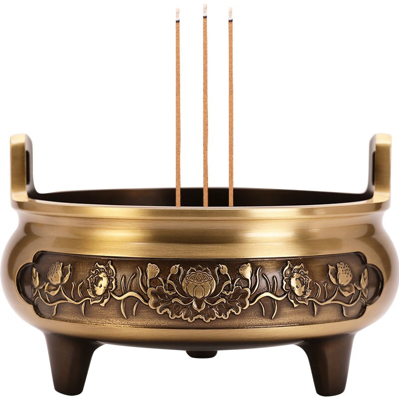 卞伶香炉家用室内烧香供奉线香炉檀香炉沉香熏香炉 入门莲开并蒂供奉