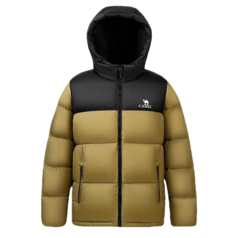 骆驼（CAMEL）【3A抗菌】户外羽绒服冬季新款男女款石墨烯防泼水保暖面包服 米卡灰/枫香木，A34CF00804J 男女 L