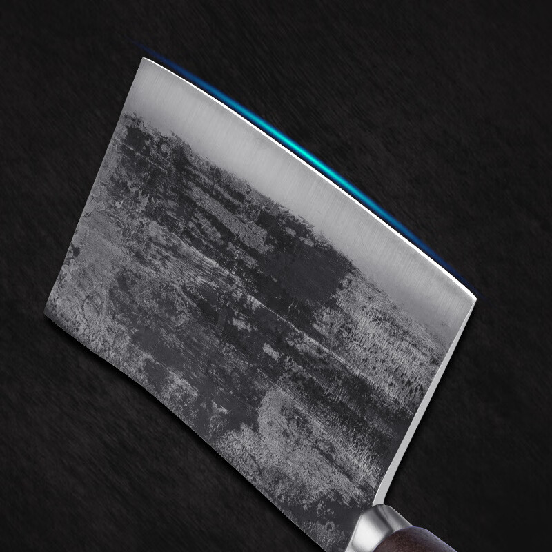 李麻子 烧腊刀熟食斩剁鸡鸭锻打手工九江弯菜刀厨师专用斩切两用商用 九江弯刀2号（大）