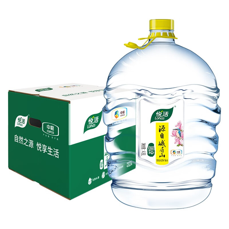 悦活（Lohas） 悦活源自峨眉山饮用天然矿泉水4.8L*4瓶整箱装 新老包装随机发 4.8L*4瓶装