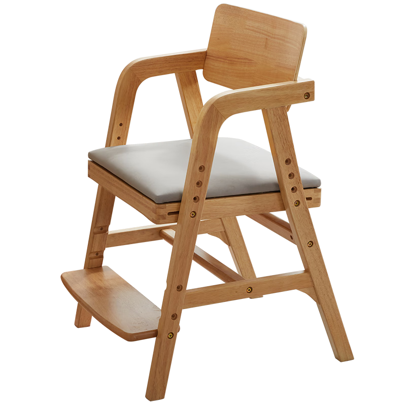 家逸实木学习椅可调节升降座椅小学生儿坐姿纠正椅子家用童椅 RF-5011