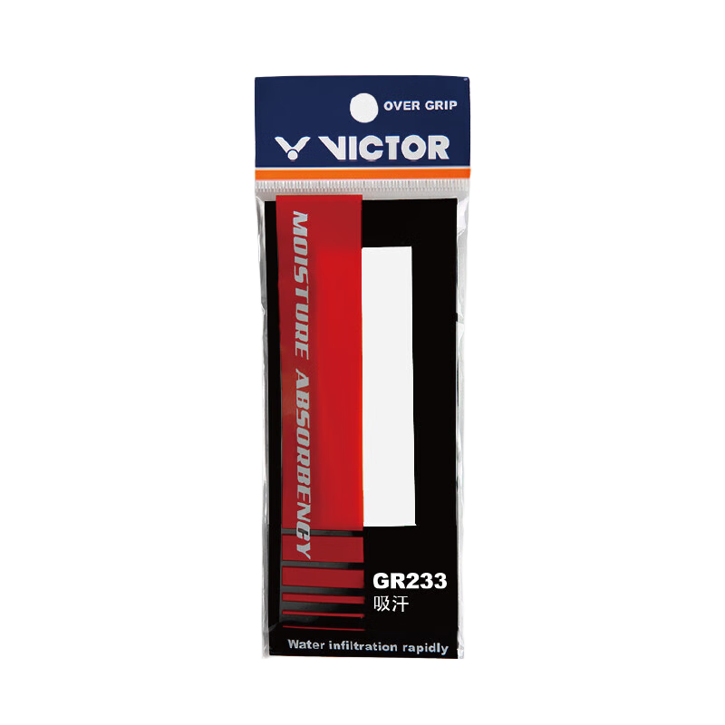 威克多（VICTOR）羽毛球拍手膠 吸汗防滑柔軟羽毛球拍外握把膠單條裝 GR233 A（白色）