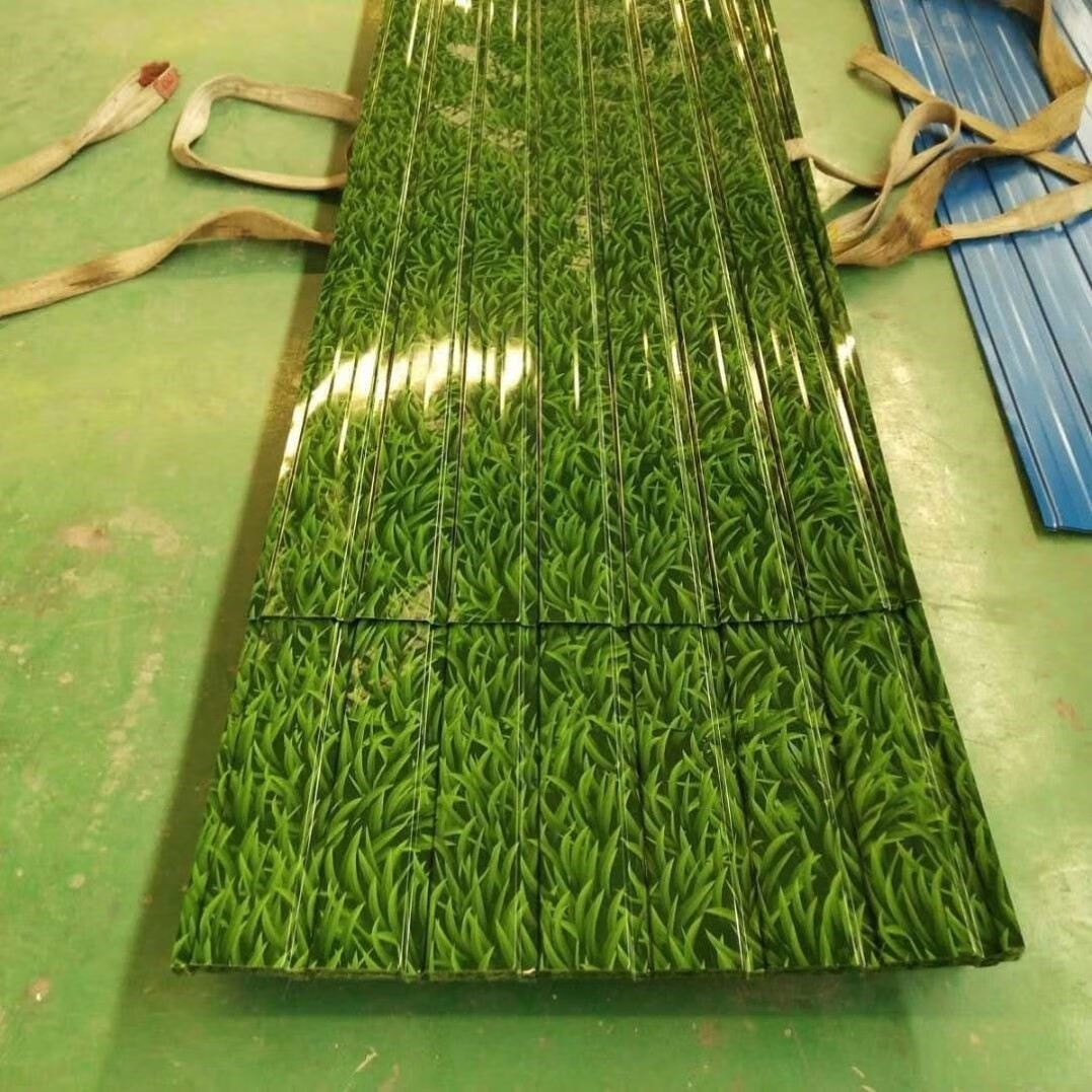 天颛小草绿彩钢瓦铁皮瓦单层彩瓦工地围挡围蔽迷彩涂板防航拍 0.