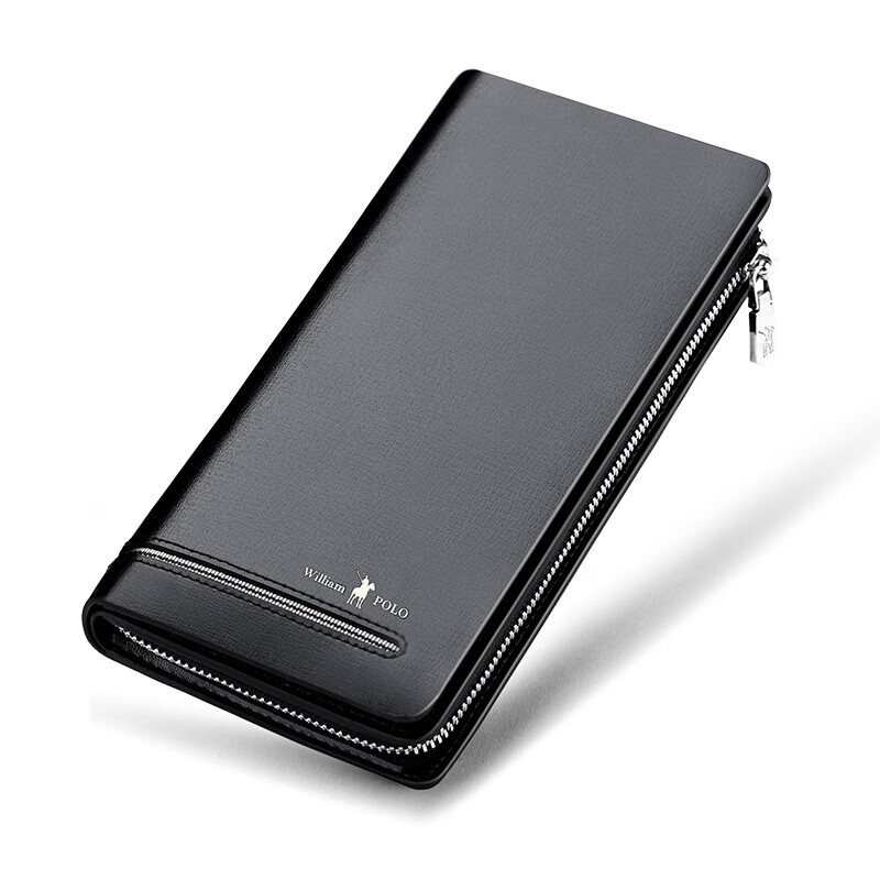 英皇保罗(williampolo)钱包男男士长款钱包拉链多功能中长款钱包防盗