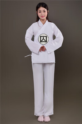 中裤囚服全白孝服演出服古代囚犯清朝官兵犯人服 白色 斜襟衣服 裤子