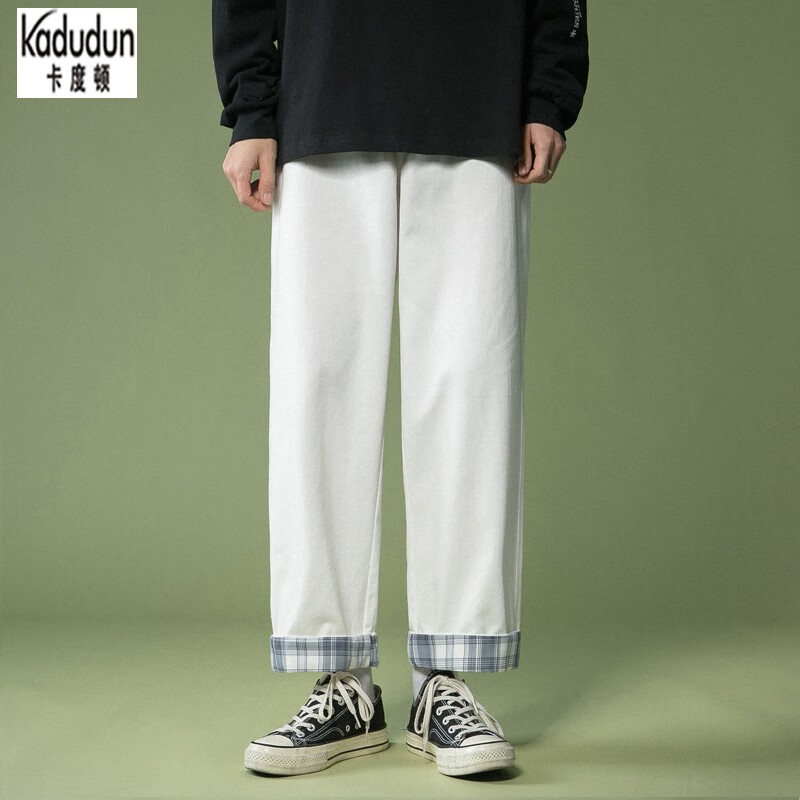 休闲裤韩版潮流男士九分裤直筒薄款9分裤宽松垂感阔腿裤男生夏天裤子