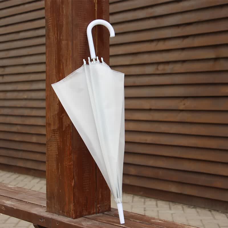 溥畔创意半自动折叠伞男女直杆长柄透明晴雨伞学生可爱儿童韩版小清新