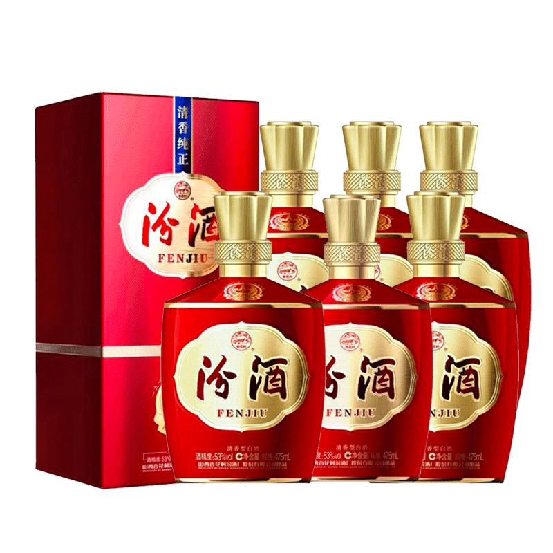 PLUS会员：汾酒 1915巴拿马基础版 清香型白酒 53度 475ml*6瓶 整箱装