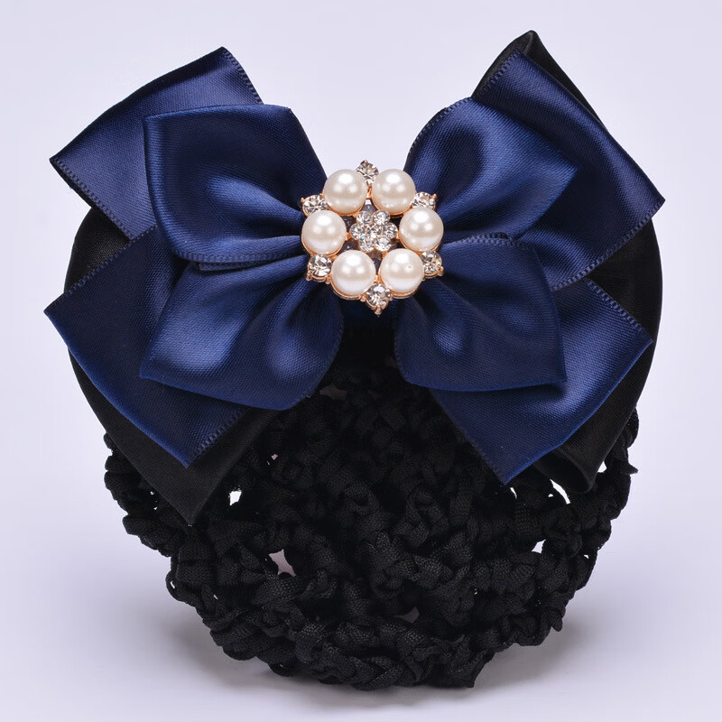 发夹发网酒店银行物业电信医院护士盘发用蝴蝶结职业头花网兜发网