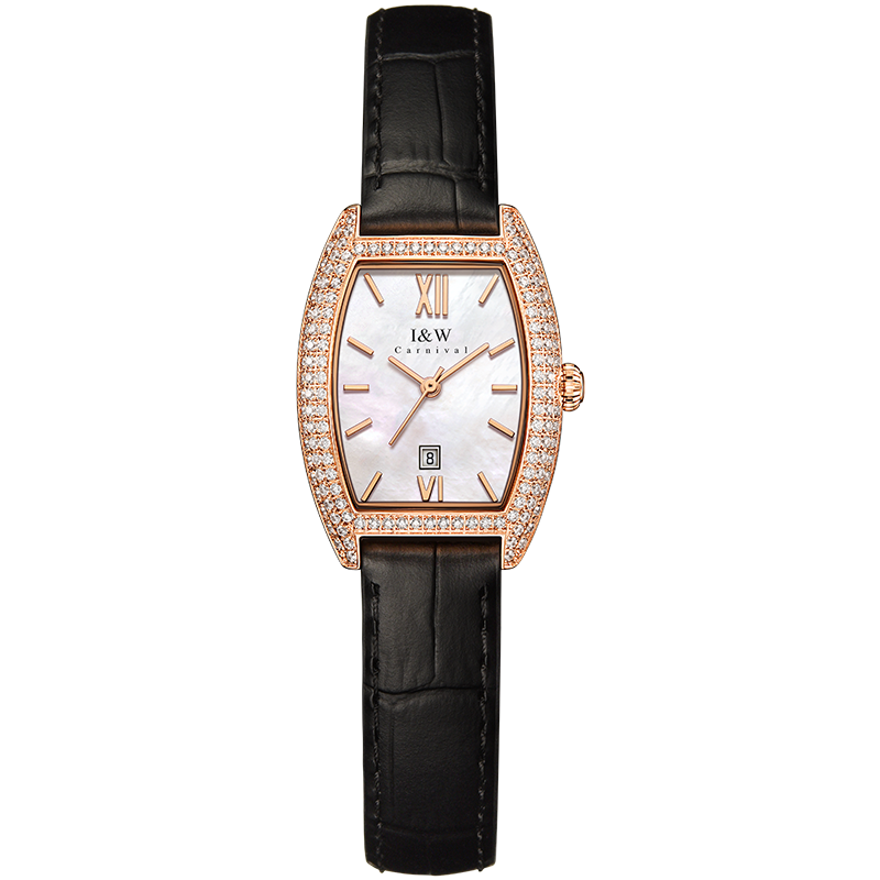 瑞士i&w女士手表新款高档时尚百搭酒桶形女生节日礼物爱沃驰iw537