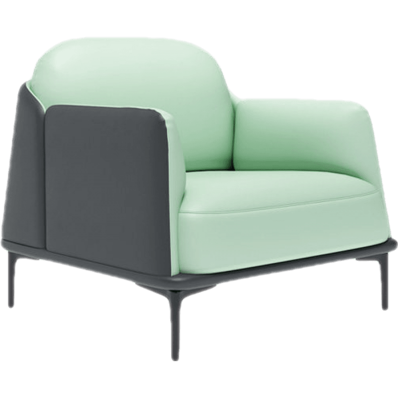 伊三缘 北欧简约沙发办公接待洽谈会客休闲休息区前台大厅办公室茶几组合服装店美容院小户型洽谈沙发 单人位【浅灰+抹茶绿】