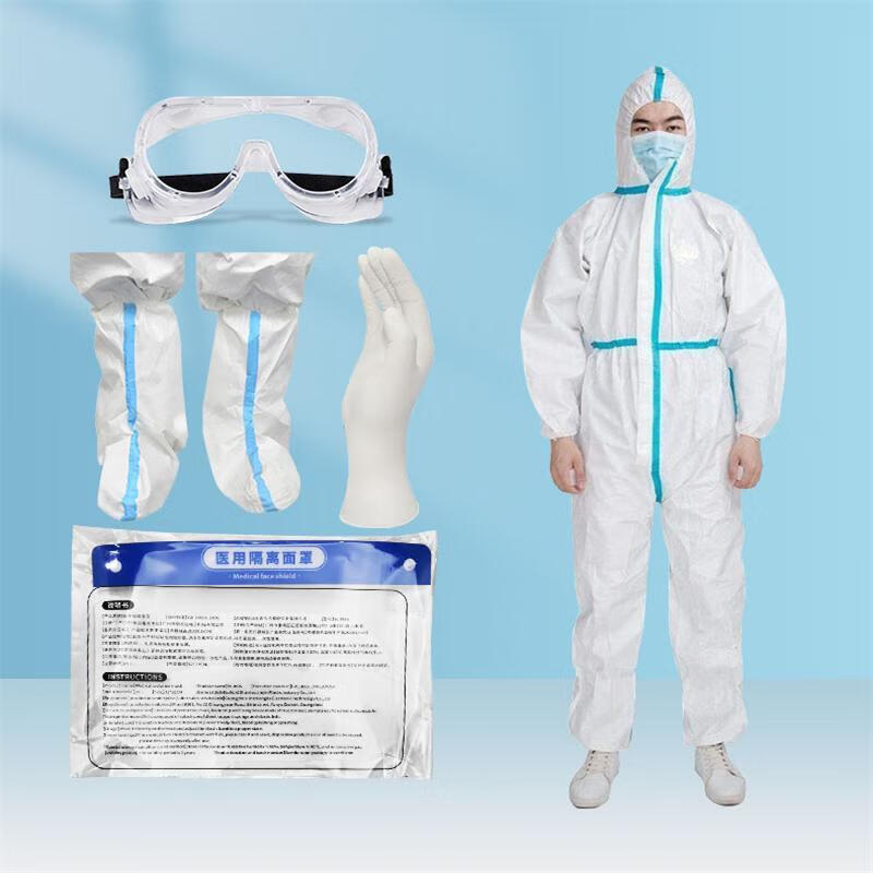 诺仪医用防护服隔离衣连体式批量采购5件套50套/箱
