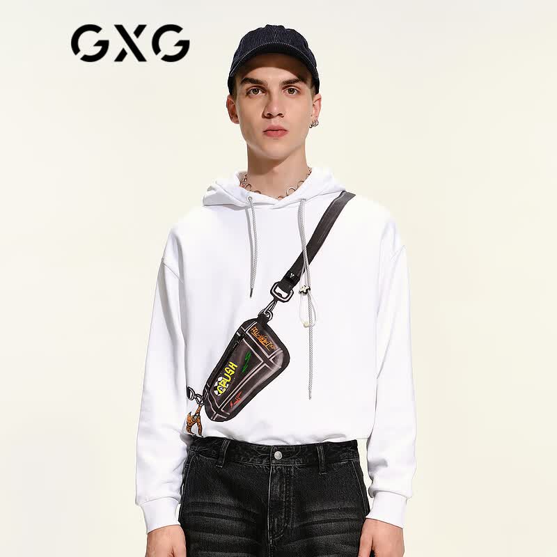 GXG男装 春季商场同款连帽卫衣男套头衫易穿搭 白色 175/L高性价比高么？