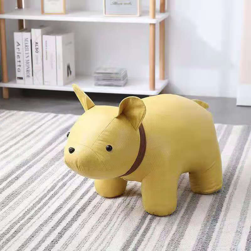 乐维格动物矮凳小学生卡通实木大象矮凳实木坐凳卡通可