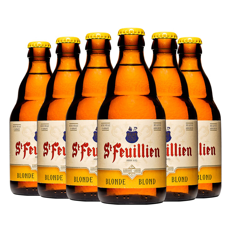 比利时进口 圣佛洋（St-Feuillien）啤酒 10款可选 修道院精酿啤酒组合装330ml*6瓶 金啤酒