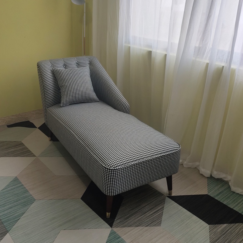 贵妃椅沙发贵妃椅简约现代风千鸟格美人榻风卧室小户型客厅单人轻奢