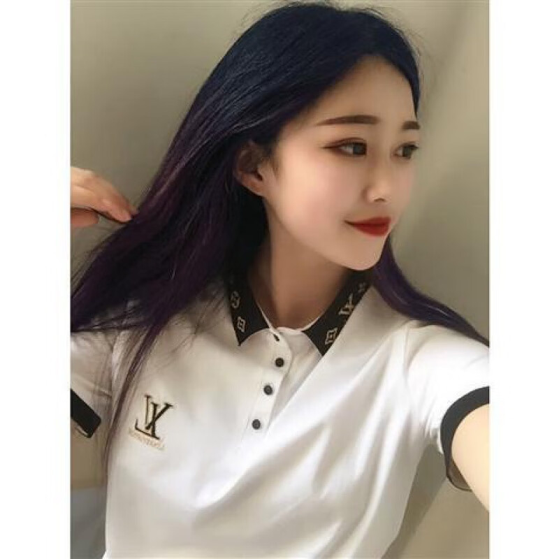 洪瑞柏网红社会女精神上衣快手红人polo衫敏妹同款衣服短袖t恤打底衫