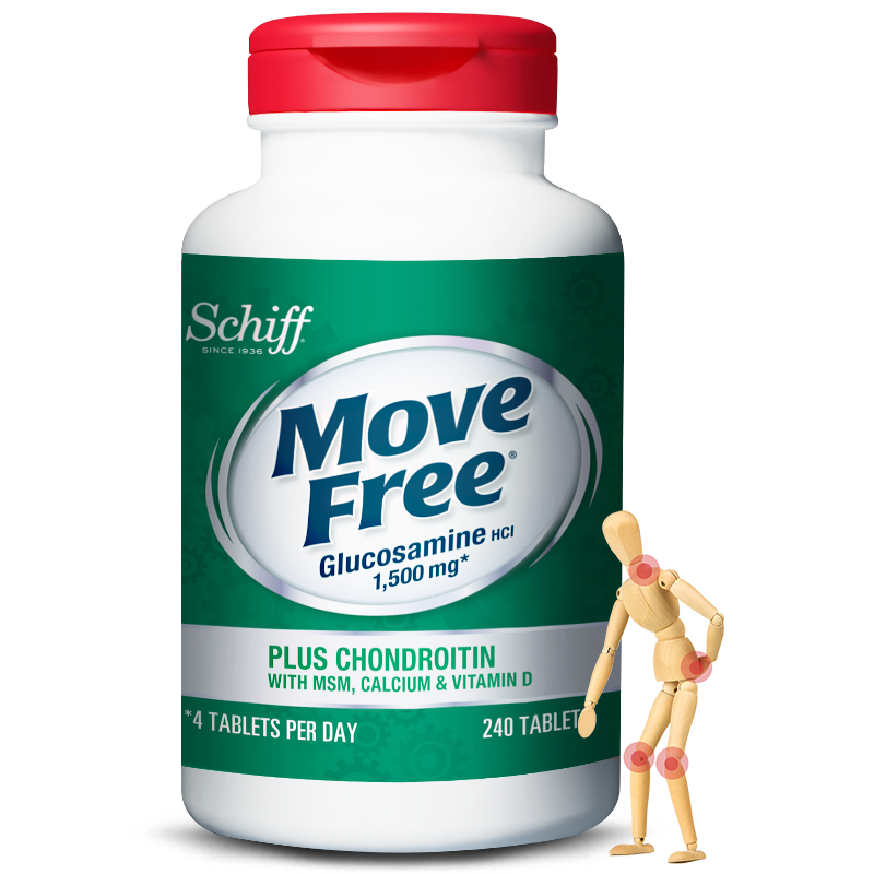 Move Free益节 氨糖维骨力 氨糖+钙+维生素D3+MSM缓痛因子+软骨素 高钙氨糖240粒