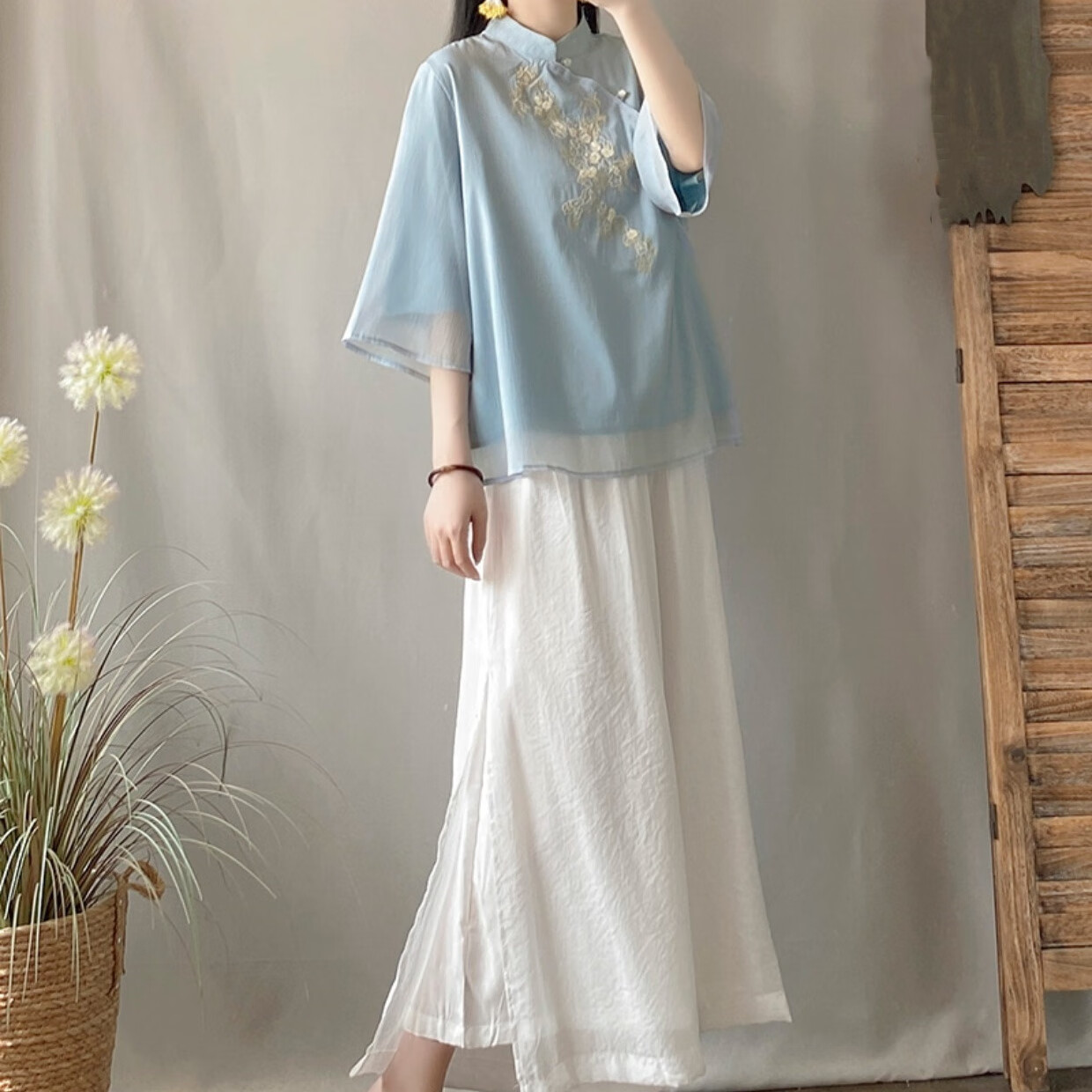 知特(zhite)中年女夏装套装新款高档大气夏季中国风