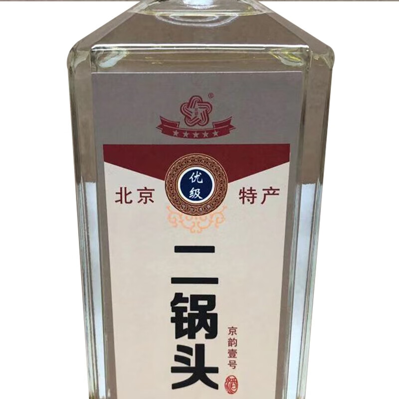 京都二锅头 清香型白酒 京韵壹号白 500ml*6瓶 整箱装 北京特产粮食酒 52度 500mL 6瓶 整箱装